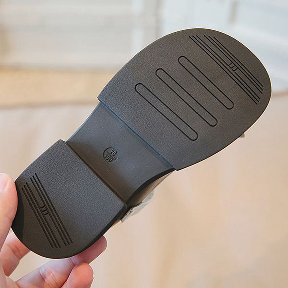 Giày Da Quai Dán Đính Nơ Xinh Xắn Dành Cho Bé Gái 3-9 Tuổi