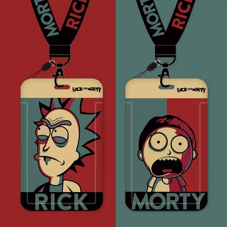 Vỏ Đựng Thẻ Truy Cập / Thẻ Hoạt Hình Rick and Morty Có Móc Khóa Cho Học Sinh
