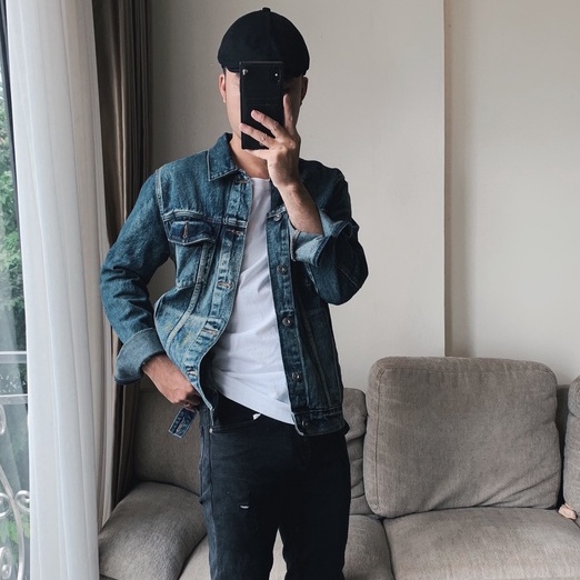Áo khoác jean nam cao cấp, demin jacket trẻ trung, phong cách đường phố năng động