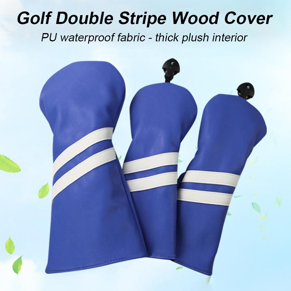 Set 3 Vỏ Bọc Đầu Gậy Đánh Golf Bằng Vải Bông Dày Dặn Gọn Nhẹ Bảo Vệ Chống Nắng Chống Thấm