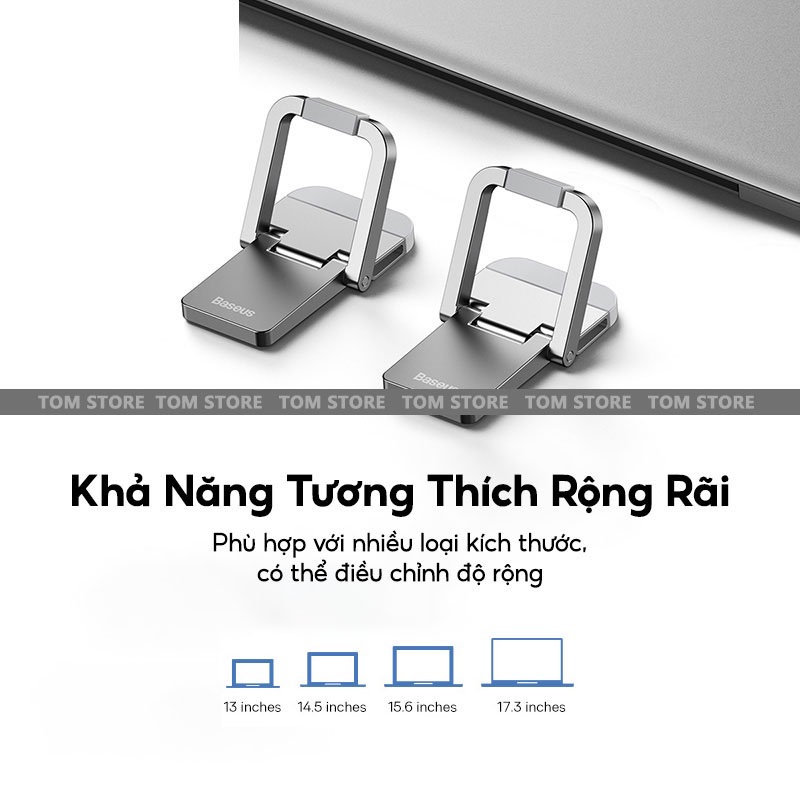 Giá Đỡ Laptop Baseus Slim Kickstand Nhỏ Gọn Siêu Mỏng Điều Chỉnh 2 Góc Độ Chắc Chắc Ổn Định Cho Máy Tính Từ 13 - 17 Inch