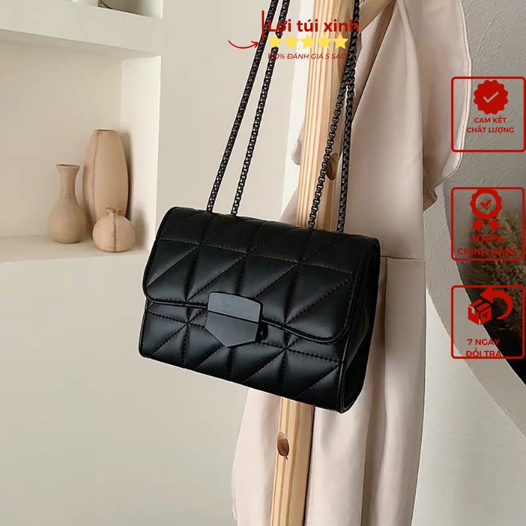Túi đeo chéo,khóa sập trần trám siêu hot cho các bạn nữ