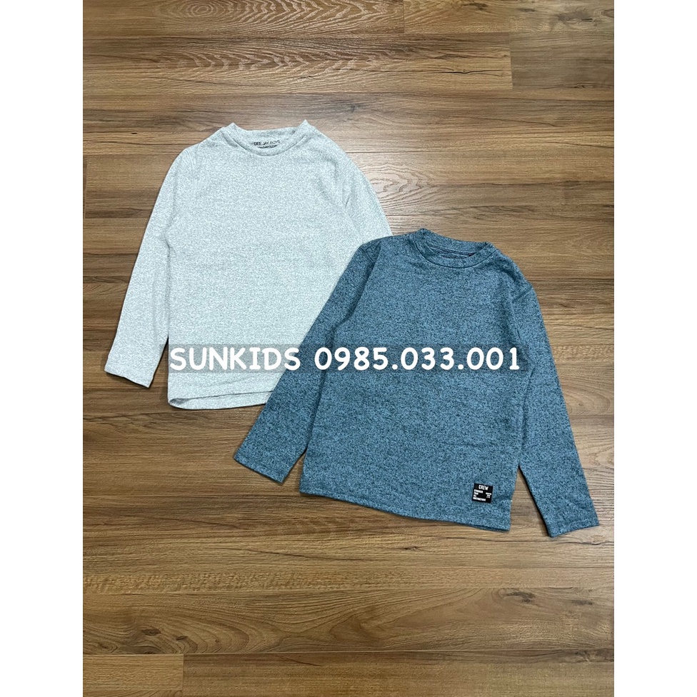 Áo thu đông cotton len bé trai logo Crew