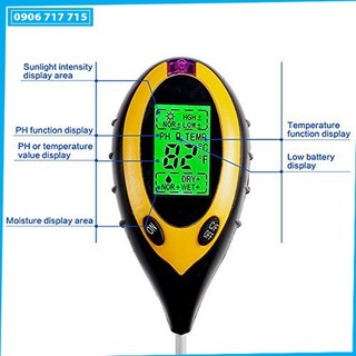 Dụng cụ đo PH 4 trong 1 (PH, độ ẩm, ánh sáng, nhiệt độ)