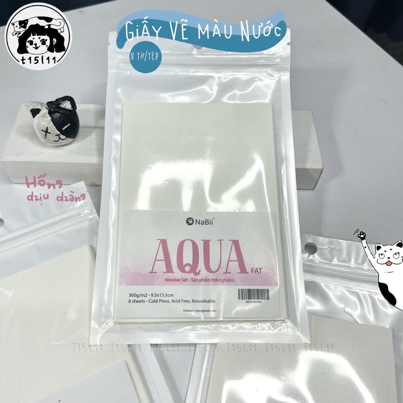 Giấy vẽ màu nước 300gsm Nabii Aqua bản trải nghiệm cho người mới bắt đầu