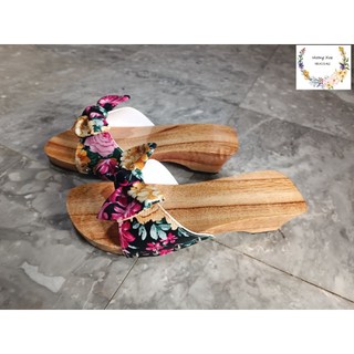 Guốc gỗ Guốc mộc cao 5 phân ( Có đóng thêm đế cao su )