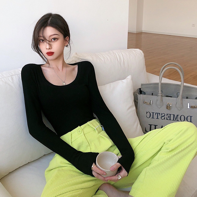 NRVP Áo Thun Nữ Dài Tay Dáng Rộng Thời Trang Hàn Quốc