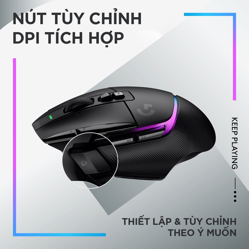 Chuột game không dây Logitech G502 X PLUS LIGHTSPEED – switch LIGHTFORCE Hybrid, RGB Lightsync, Cảm biến Hero 25K