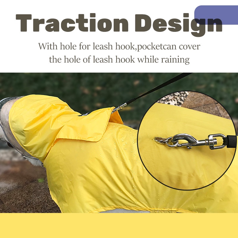 HamshMoc Áo Mưa Nhẹ Màu Trong Suốt Có Mũ Trùm Họa Tiết Hamsa Chống Thấm Nước Cho Cún Cưng