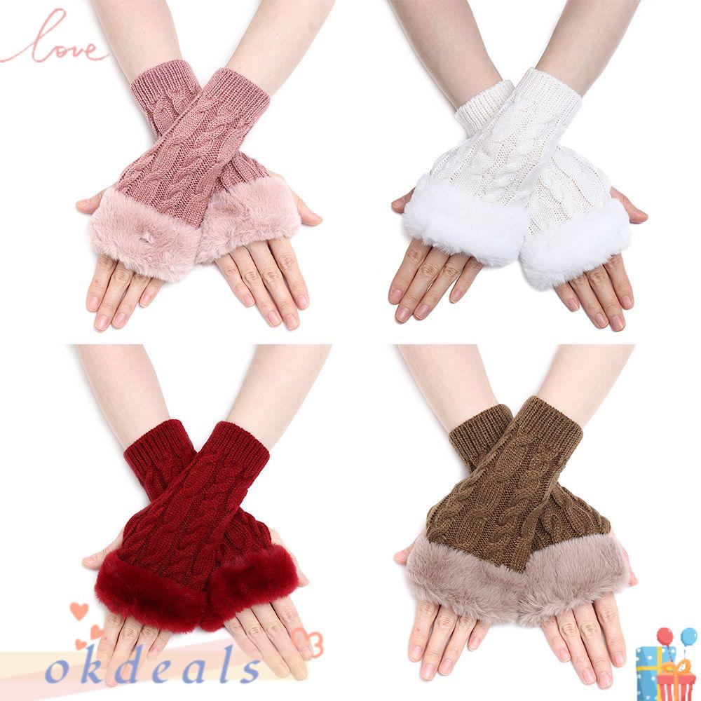 Găng Tay Không Ngón Bằng Lông Giả Mềm Mại Co Giãn Cho Nam Và Nữ