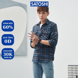 Sơ mi nam Slimfit Satoshi dạ caro tay dài có túi trước ngực nhiều màu
