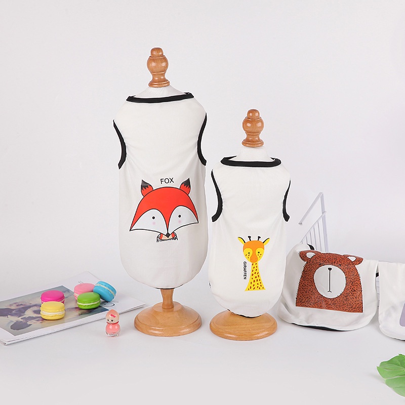 Áo Ba Lỗ Mỏng Co Giãn Cỡ Nhỏ Vừa Và Vừa Hình Hươu Cao Cổ Dễ Thương Thời Trang Mùa Hè Cho Thú Cưng