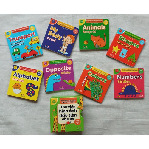 Sách -Thư viện hình ảnh đầu tiên cho bé  cho bé từ 0-6 tuổi bộ 8 cuốn