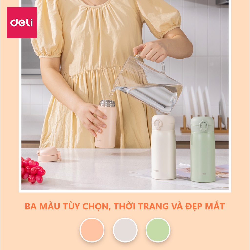 Bình Giữ Nhiệt Nóng Lạnh Vusign Inox 316 350ml Cao Cấp Cách Nhiệt Deli - Phù Hợp Đi Học Du Lịch Thể Thao Gym Yoga LL603