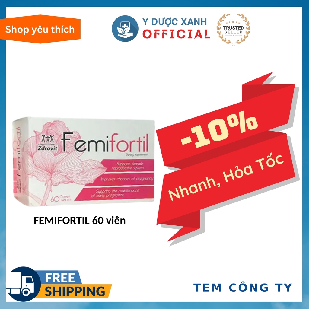 FEMIFORTIL 60 viên, Viên uống giúp tăng cường khả năng sinh sản ở nữ giới - Y Dược Xanh