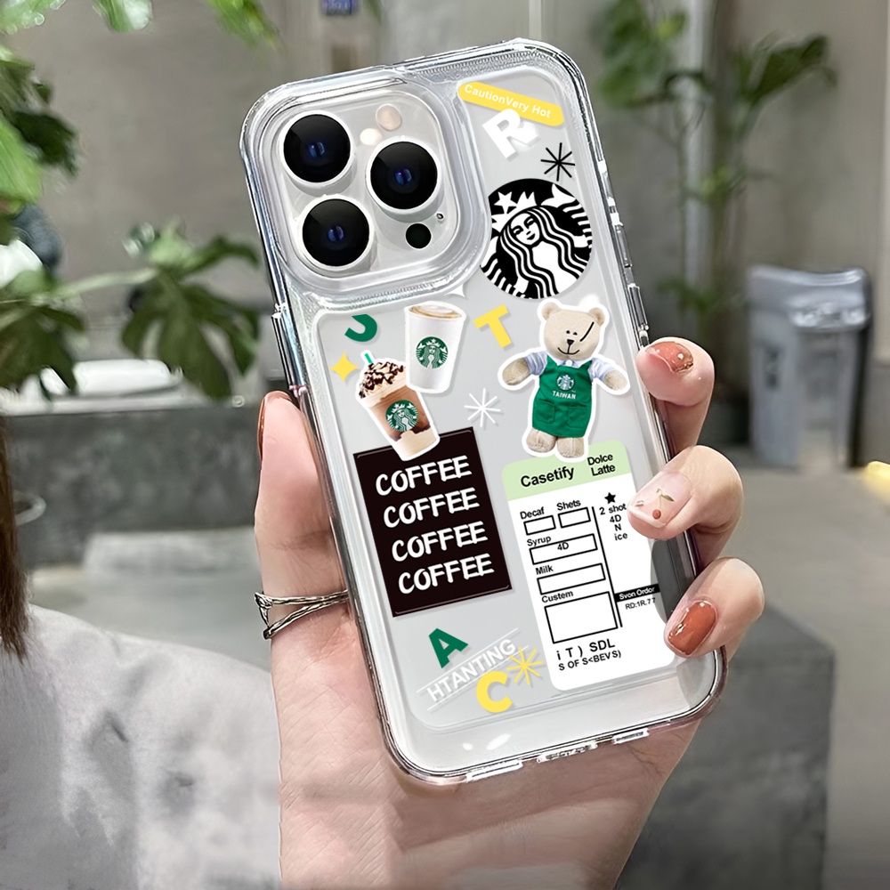 Ốp Điện Thoại Trong Suốt In Hình Ly Cà Phê Cho iphone 14 Pro Max 14 Plus 13 11 12 7Plus X XR XS Max 8 7