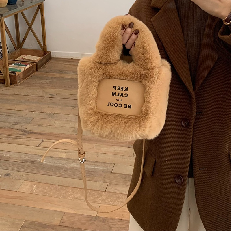 Túi Xách bucket Phủ Bông Mềm Mại Thời Trang Nữ Sành Điệu