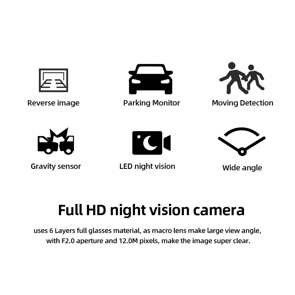 170° Bộ Camera Lùi Xe CCD 1080P HD 12V Chống Nước Có Chế Độ Nhìn Ban Đêm