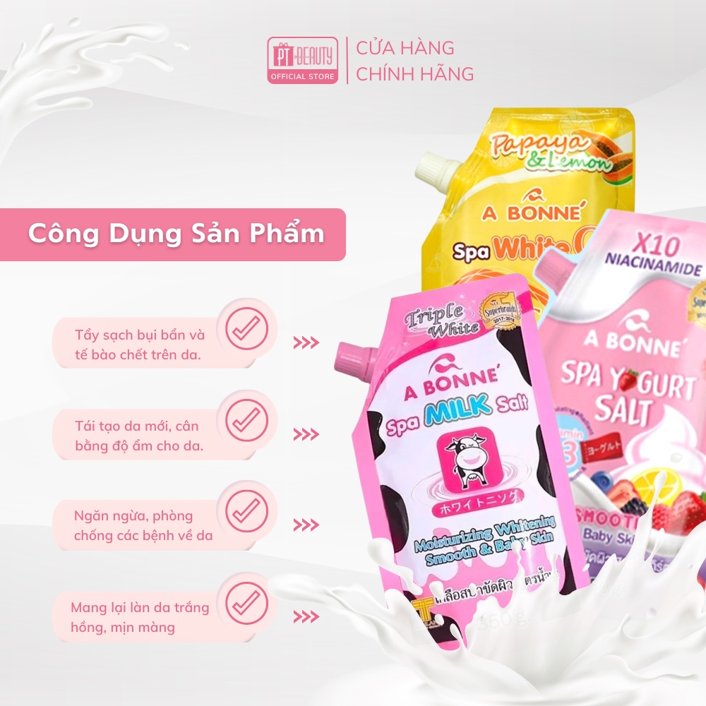 Muối tắm sữa bò tẩy tế bào chết A Bonne Spa Milk Salt Thái Lan 350 gam