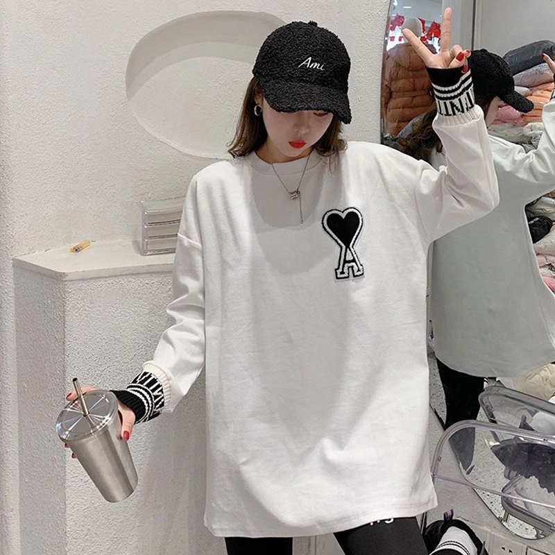 NRVP Áo Thun Nữ Dài Tay Dáng Rộng In Hình Phong Cách Hàn Quốc Kiểu Mới