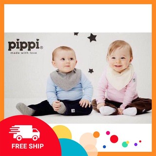 Yếm cổ 3 lớp, yếm dãi kiêm khăn giữ ấm cổ cho bé trai bé gái Pippi xuất Đan Mạch