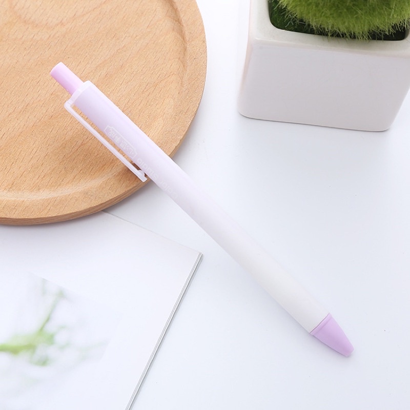 Bút Bi Bấm màu pastel 0.5mm, Bút gel bấm viết mượt mực ra đều, bút bi nước cute Ếch Ộp Vpp