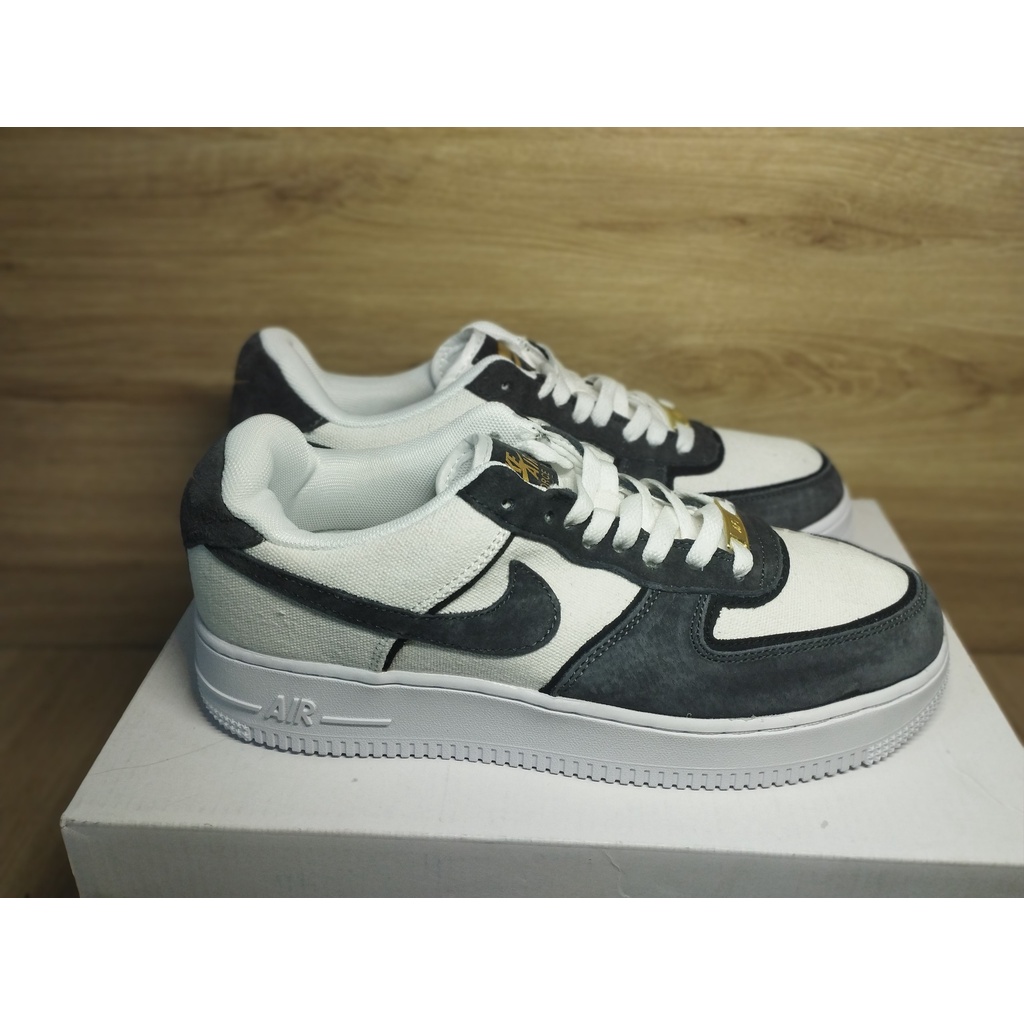 Giày thể thao Nike_AirForce 1 Low Canvas Dark Grey (Af1 Da Lộn Xám Lông Chuột)