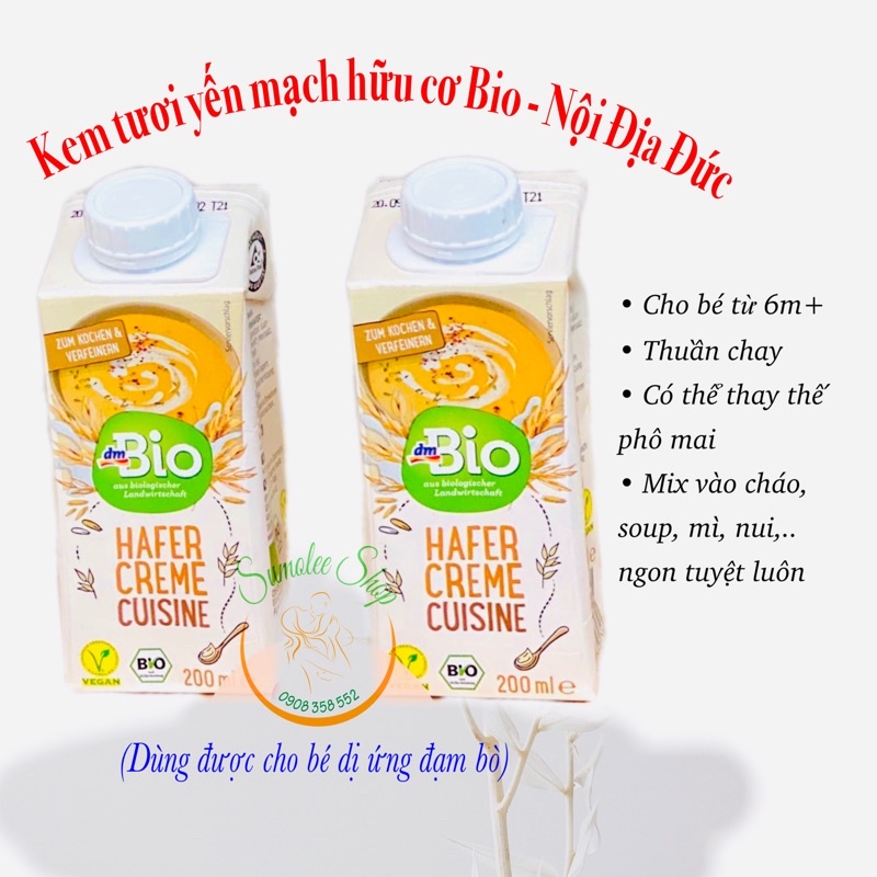 KEM TƯƠI YẾN MẠCH HỮU CƠ CHO BÉ