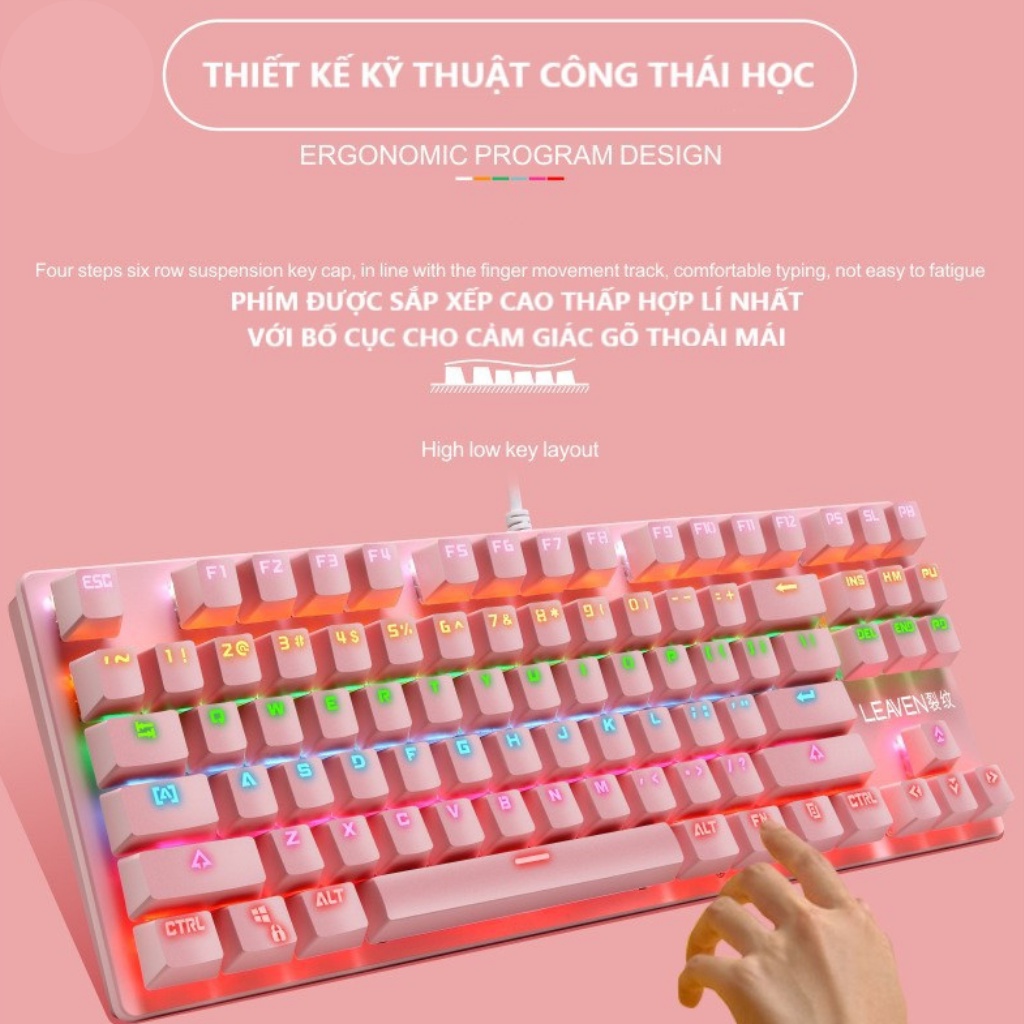 Bàn Phím Cơ gaming K2 PRO Led RGB 10 Chế Độ Khác Nhau Chơi Game Dùng Văn Phòng Cực Chất bảo hành 12 tháng