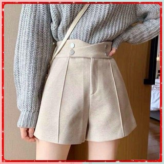 Quần short lưng cao 4 cúc cạp chéo hack dáng -HVS-mã sooc 4 cúc