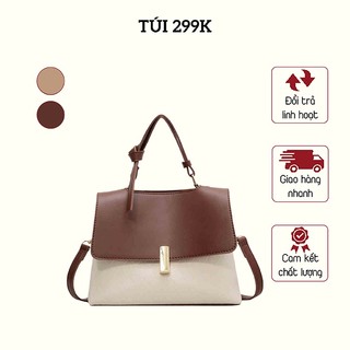  Túi Xách Công Sở Nữ Tui299k Phong Cách Nhã Nhặn Style Hàn Quốc Hai Màu Nâu Be Kích Thước 24cm Phù Hợp Đi Làm Đi Chơi 