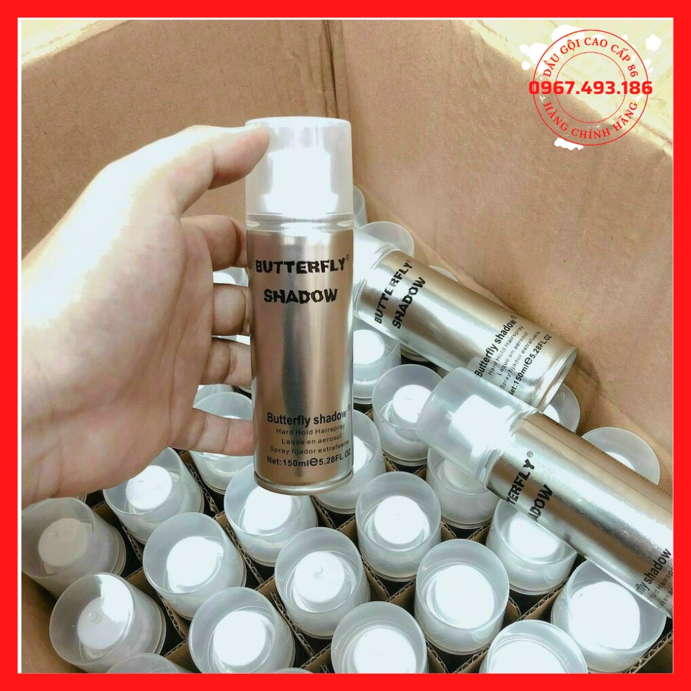 Gôm xịt tóc Butterfly Shadow giữ nếp dành cho tóc cứng & mềm CHÍNH HÃNG | KEO & GEL hỗ trợ tạo kiểu BUTTERFLY SHADOW