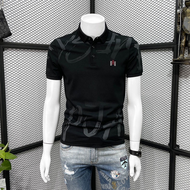 Áo Thun Polo Tay Ngắn In Chữ Thời Trang Mùa Hè Dành Cho Nam
