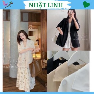 Áo blazer nữ tay ngắn chất tuyết mưa 2 lớp phong cách hàn quốc nhật linh - a113