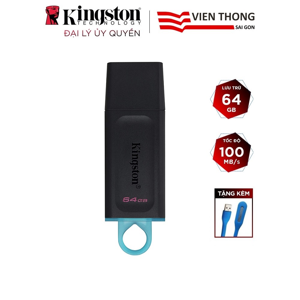 USB 3.0 Kingston DTX 64GB tốc độ upto 100MB/s tặng đèn LED cổng USB - Hãng phân phối chính thức