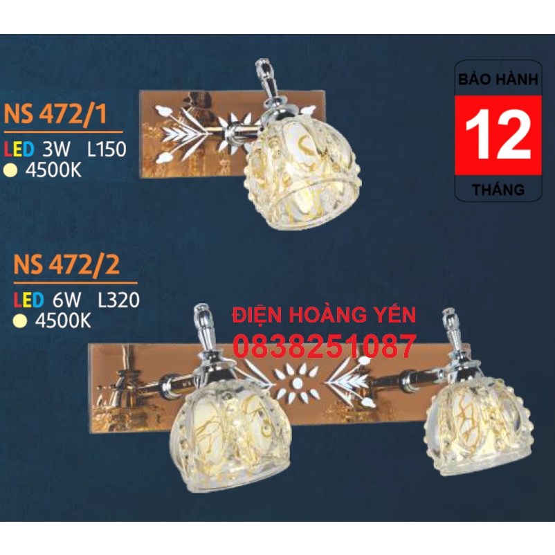 Đèn LED vách gắn tường trang trí soi tranh soi gương