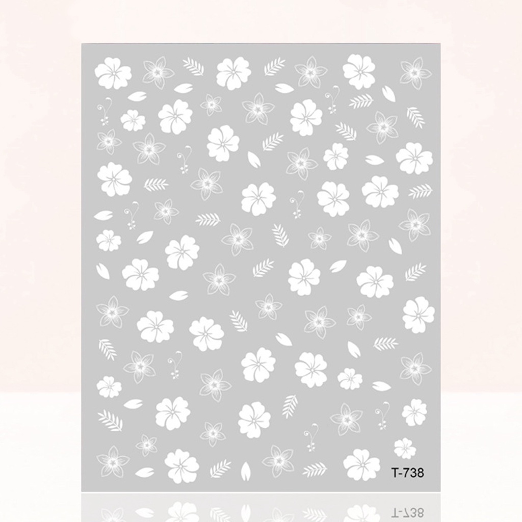 1 Tấm Sticker Dán Móng Tay Tự Dính Họa Tiết Hoa Tinh Tế DIY