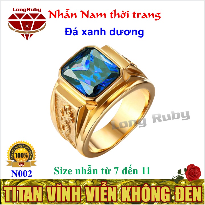 Nhẫn nam cao cấp Titan đá đỏ - N002