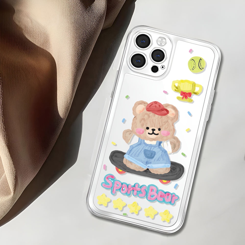 Ốp Điện Thoại Trong Suốt Hình Gấu Dễ Thương Cho iphone 14ProMax 14Plus 13 11 12 7 Plus X XR