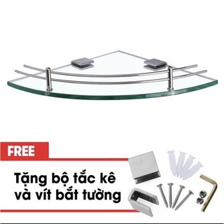 Kệ góc kính phòng tắm inox 304 cao cấp 25*25cm-kệ kiếng góc nhà tắm-kệ góc phòng tắm-thiết bị vệ sinh khánh vân