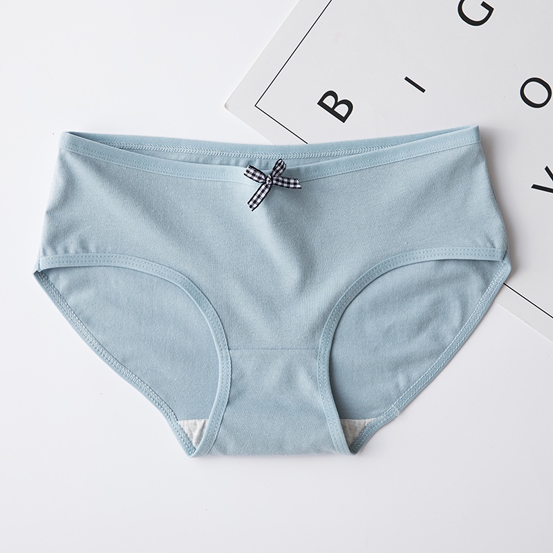 Quần Lót Nữ Cotton Dệt Kim - Quần Chip Nữ kháng khuẩn thoáng mát đính nơ xinh tôn vòng