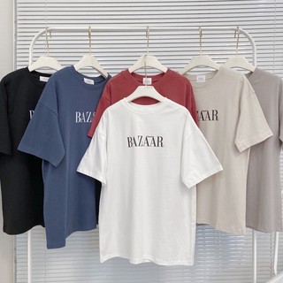 Áo thun chữ Bazaar tay ngắn chất cotton nhiều màu freesize Pumi