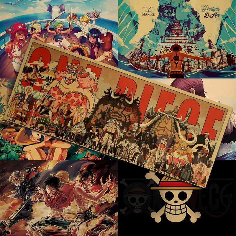 Tấm Áp Phích Giấy kraft Treo Tường Trang Trí Phòng Ngủ In Hình anime Luffy Solon Want