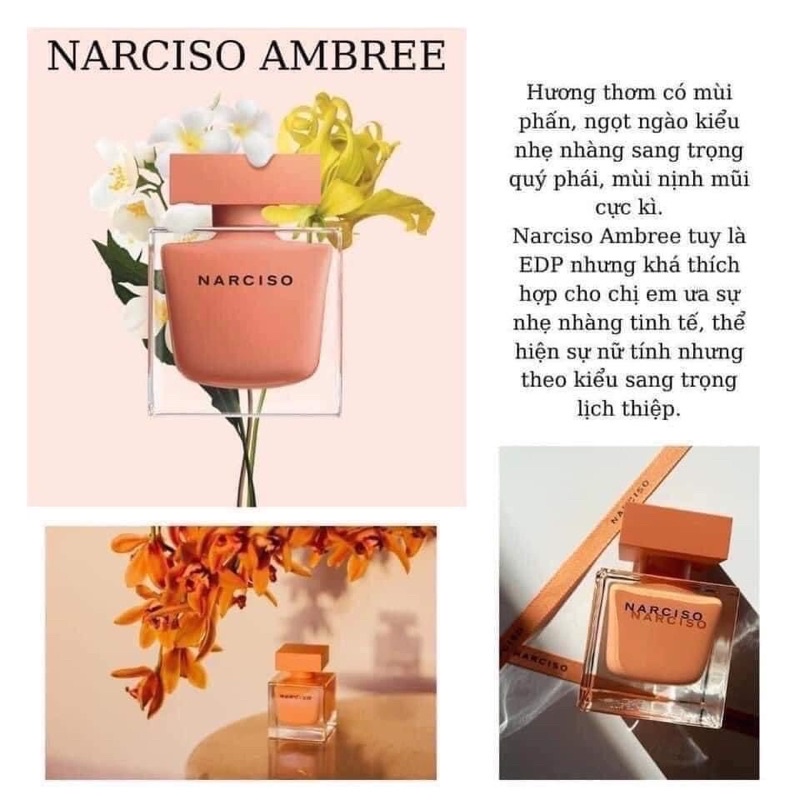 Titmitperfume•Nước hoa 𝐍𝐚𝐫𝐜𝐢𝐬𝐨 𝐀𝐦𝐛𝐫𝐞 𝐄𝐃𝐏 5/10ml