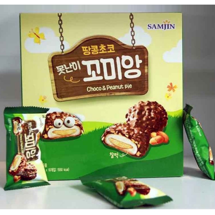 Bánh Samjin Nhân Lạc HÀN QUỐC 땅콩초코, 못난이 꼬미앙 HÀNG NHẬP KHẨU CHÍNH HÃNG