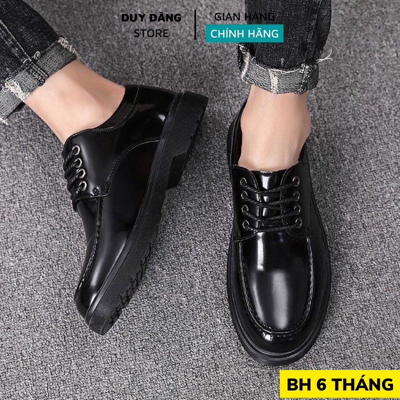 Giày da nam Hàn Quốc, Giầy doctor nam da bóng cao cấp tăng chiều cao dễ phối đồ