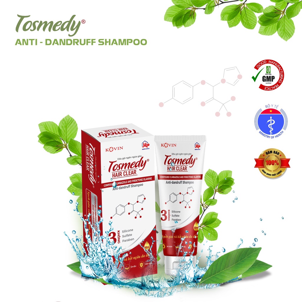 Dầu Gội TOSMEDY Ngăn Ngừa Gàu, Sạch Vảy Nấm Da Đầu 50ml