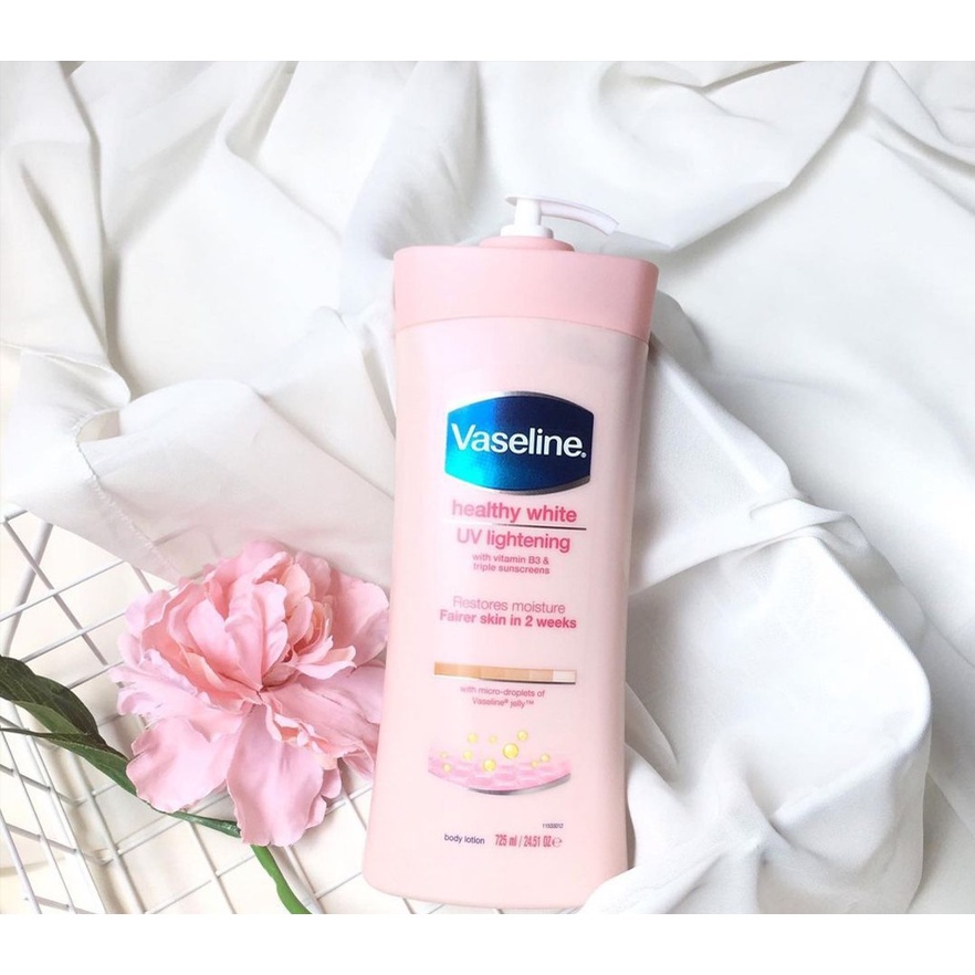 Sữa Dưỡng Thể Vaseline Healthy White UV Lightening Body Lotion 725ml Giúp Dưỡng Trắng Dưỡng Ẩm Phù Hợp Cho Mọi Loại Da