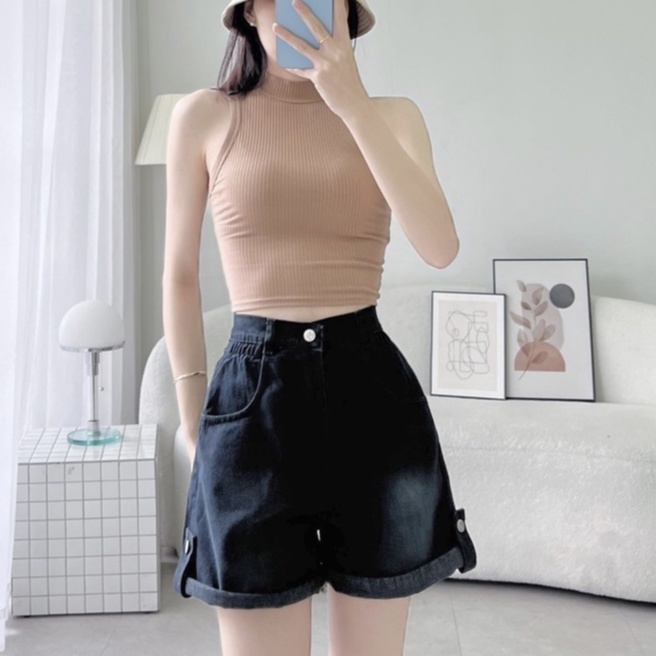 Quần jean nữ lưng cao, eo nhún thun lai bách nút xinh xắn có Bigsize tới 70kg