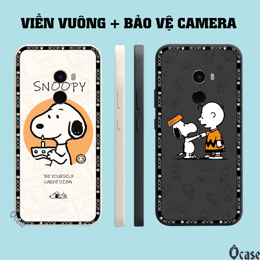 Ốp lưng Xiaomi Mi Mix 2 in hình gấu cạnh viền vuông có bảo vệ camera